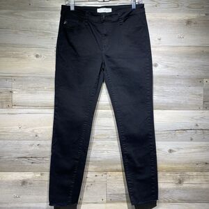 Kancan Alani Mid Rise Super Skinny Fray Jeans Black Stretch Denim Size 9 W30 L27